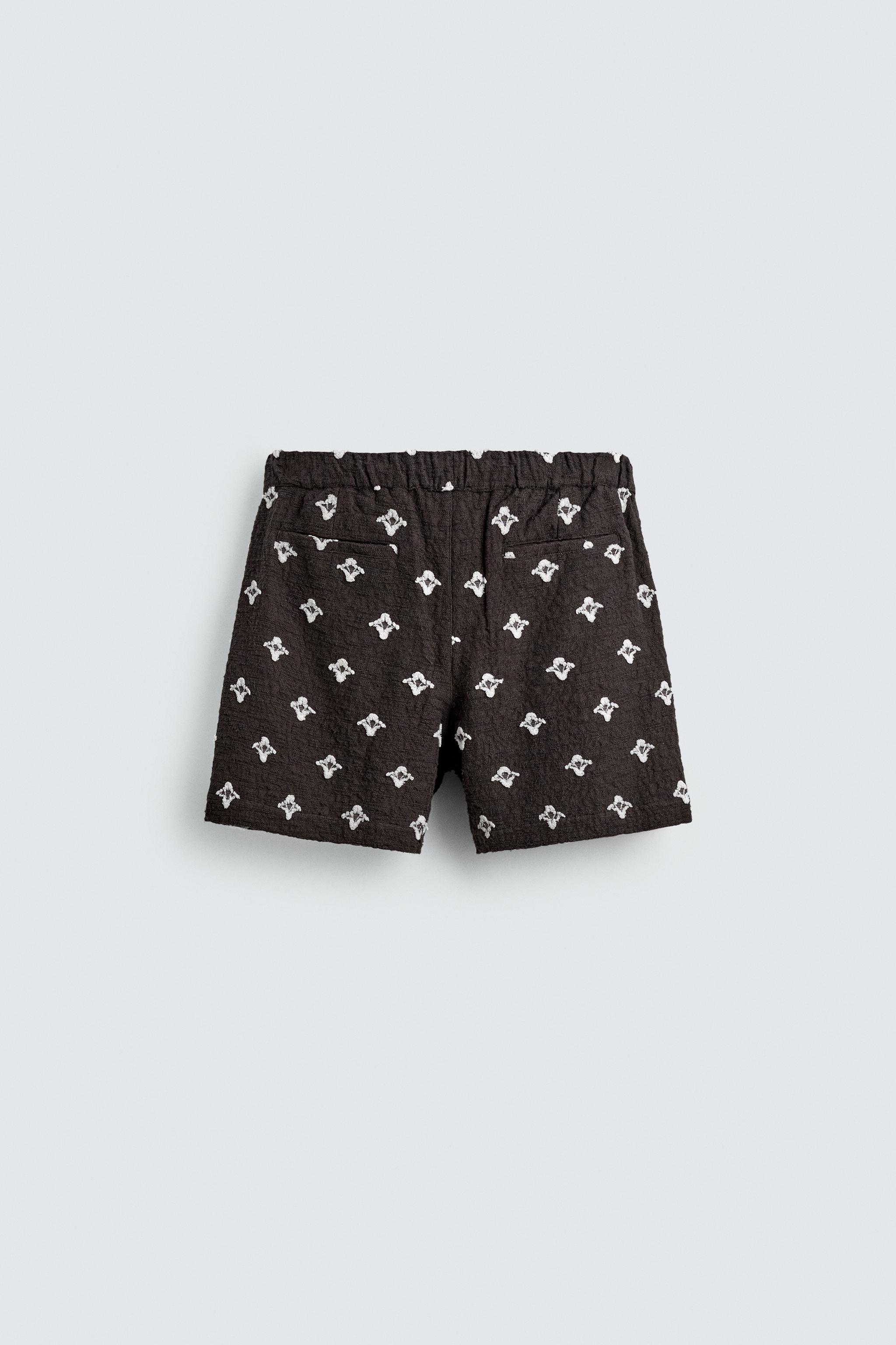 RELAXED FIT TEXTURED JACQUARD SHORTS